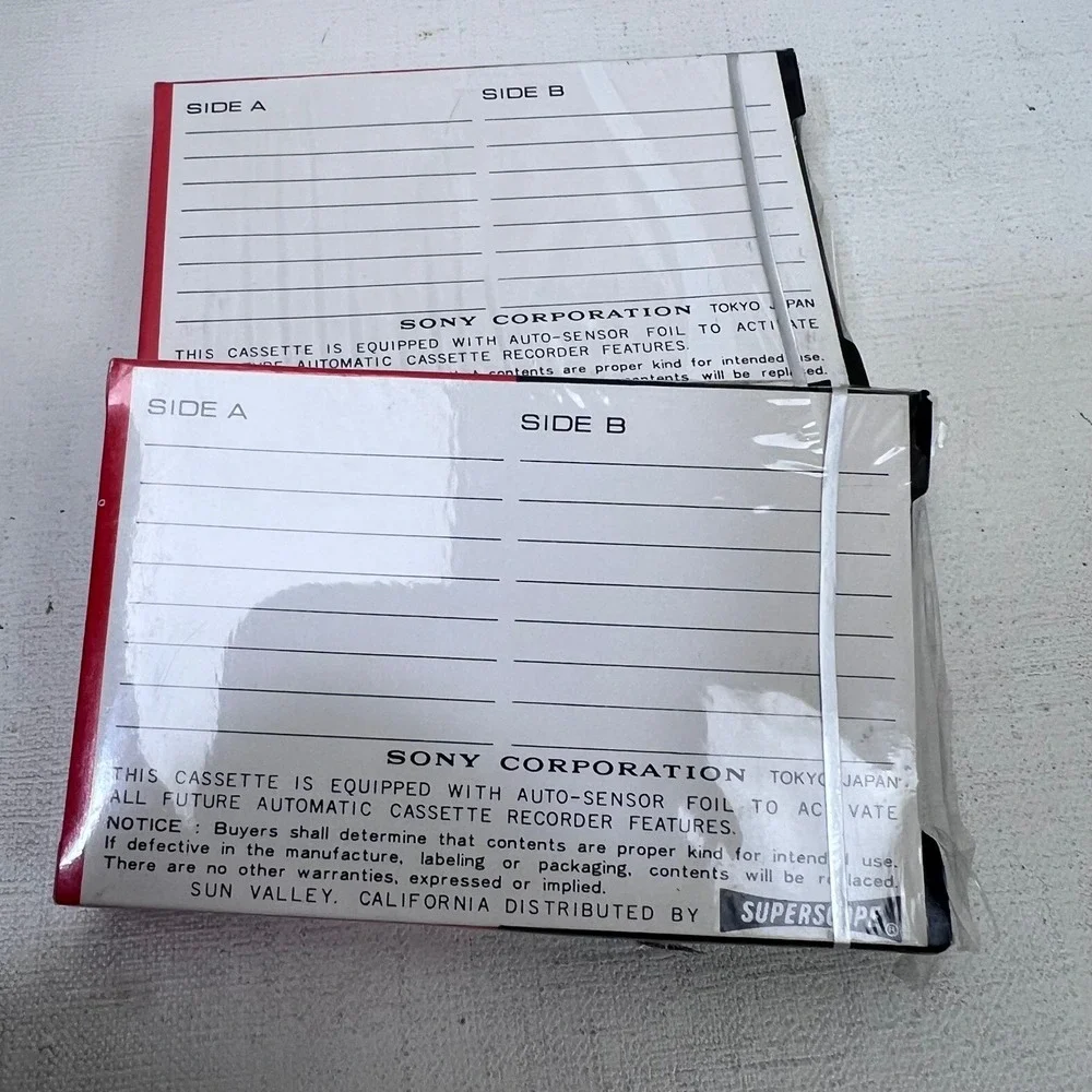 Sony C-60 Auto-Sensor Blank Audio Cassette Tapes 60 Minute Vintage NOS‎ Lot of 2
